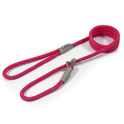 Ancol Viva Rope Reflective Slip Lead Pink 8mm x 1.5m Ancol