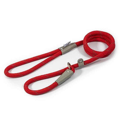 Ancol Viva Rope Reflective Slip Lead Red 10mm x 1.2m Ancol