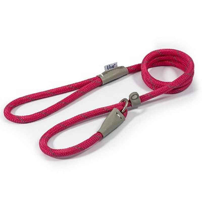 Ancol Viva Rope Reflective Slip Lead Pink 10mm x 1.2m Ancol