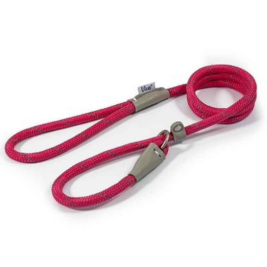 Ancol Viva Rope Reflective Slip Lead Pink 10mm x 1.2m Ancol