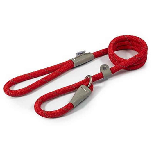 Ancol Viva Rope Reflective Slip Lead Red 12mm x 1.2m Ancol