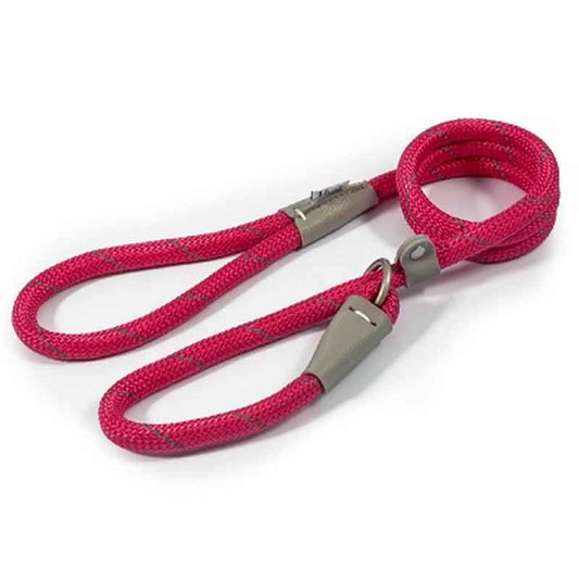 Ancol Viva Rope Reflective Slip Lead Pink 12mm x 1.2m Ancol