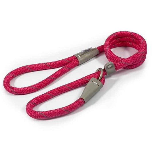 Ancol Viva Rope Reflective Slip Lead Pink 12mm x 1.2m Ancol