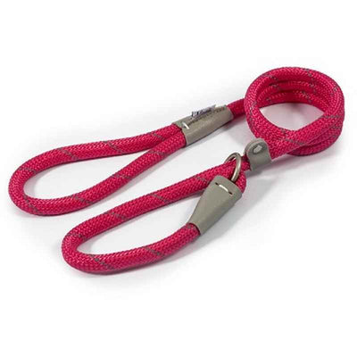 Ancol Viva Rope Reflective Slip Lead Pink 12mm x 1.5m Ancol