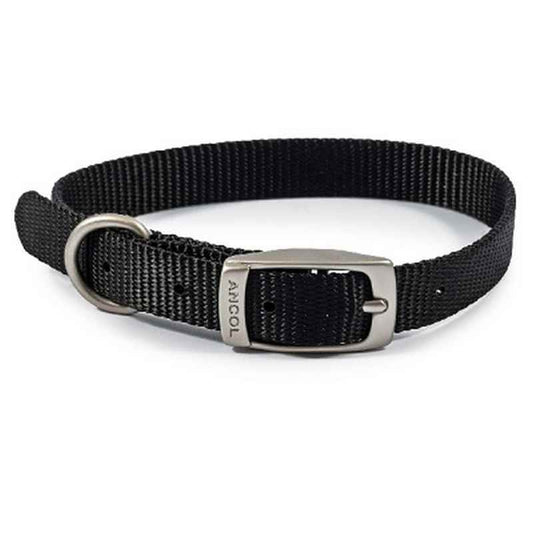 Ancol Viva Buckle Collar Black 20-26cm Ancol