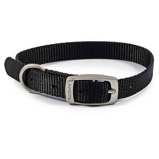 Ancol Viva Buckle Collar Black 20-26cm Ancol