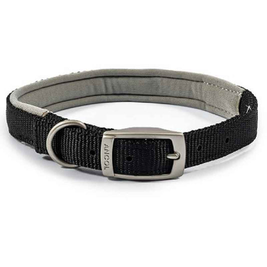 Ancol Viva Padded Buckle Collar Black 35-43cm Ancol
