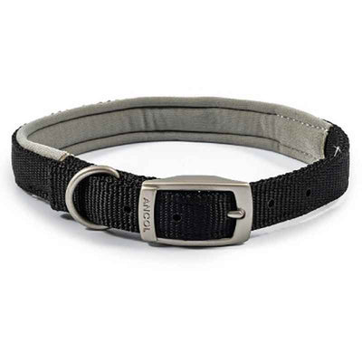Ancol Viva Padded Buckle Collar Black 39-48cm Ancol