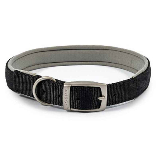 Ancol Viva Padded Buckle Collar Black 45-54cm Ancol