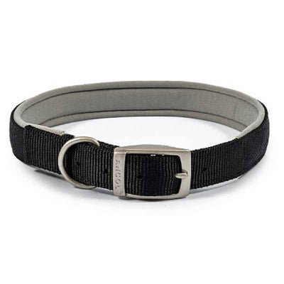 Ancol Viva Padded Buckle Collar Black 45-54cm Ancol