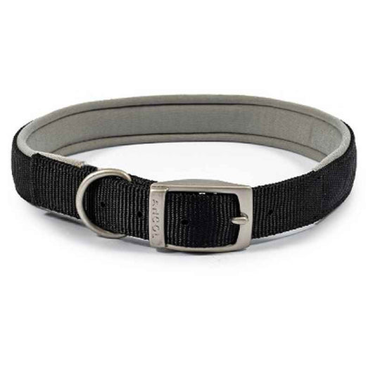 Ancol Viva Padded Buckle Collar Black 50-59cm Ancol