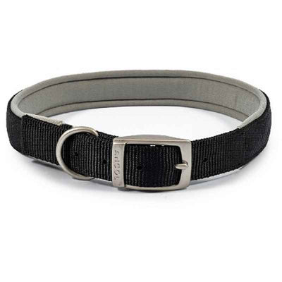 Ancol Viva Padded Buckle Collar Black 55-63cm Ancol
