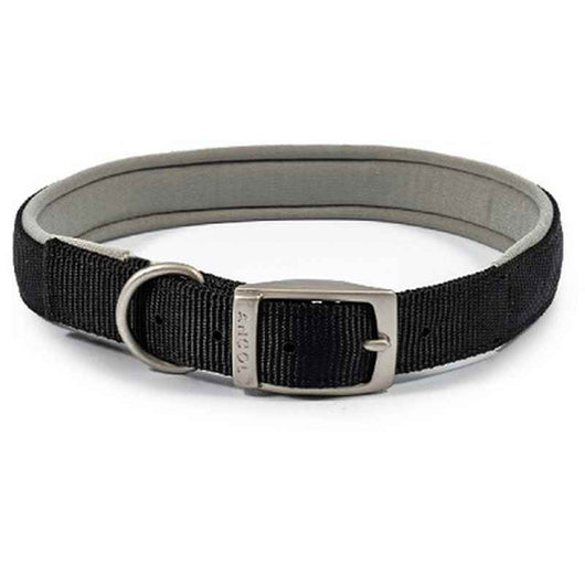 Ancol Viva Padded Buckle Collar Black 55-63cm Ancol