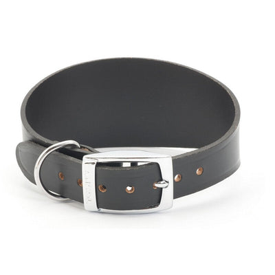 Ancol Black Leather Greyhound Collar 47cm Ancol
