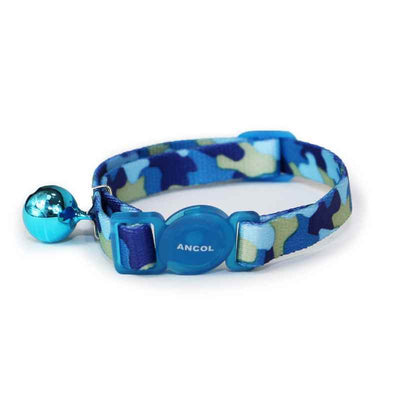 Ancol Cat Camouflage Safety Collar Blue Ancol