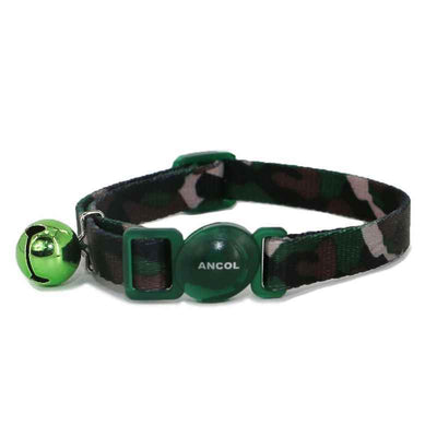 Ancol Cat Camouflage Safety Collar Green Ancol
