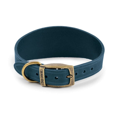 Ancol Heritage Collection Timberwolf Leather Greyhound Collar Blue 34-43cm Ancol