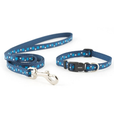 Ancol Small Bite Star Collar & Lead Puppy Set Blue Ancol