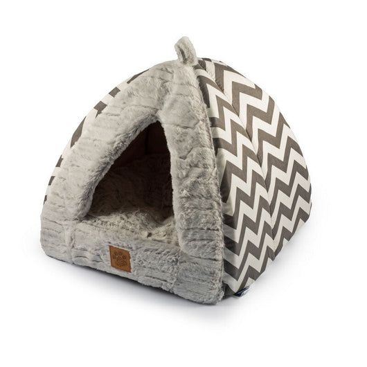 Ancol Sleep Paws Plush Pyramid Cat Bed Grey Ancol