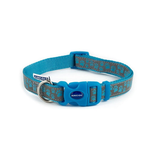 Ancol Paws Adjustable Reflective Blue Dog Collar 30-50cm Ancol
