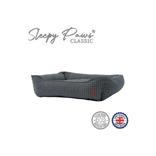 Ancol Sleepy Paws Classic Blue Check Square Bed Extra Large 84cm x 105cm Ancol