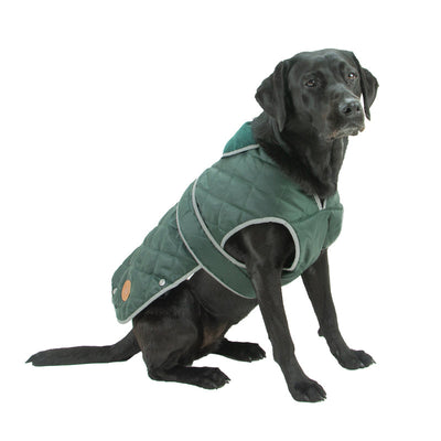 Ancol Heritage Quilted Green Coat Small/Medium 35cm Ancol