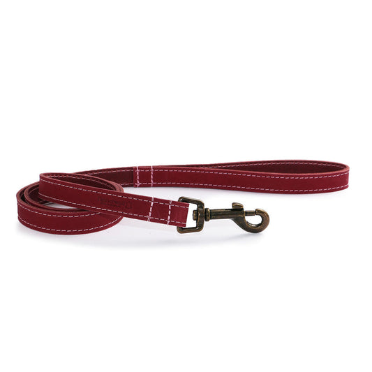 Ancol Heritage Timberwolf Leather Dog Lead Raspberry 19mm x 1m Ancol