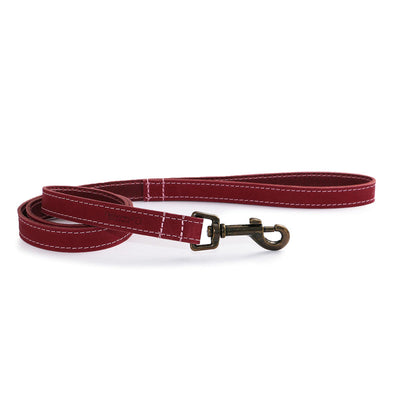Ancol Heritage Timberwolf Leather Dog Lead Raspberry 19mm x 1m Ancol