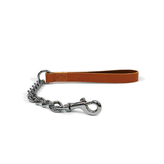 Ancol Classic Collection Leather Chain Lead Extra Heavy Tan 50cm Ancol