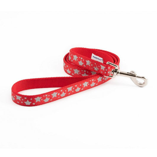 Ancol Stars Reflective Dog Lead Red 19mm x 1m Ancol