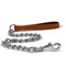 Ancol Classic Collection Leather Chain Lead Extra Heavy Tan 80cm