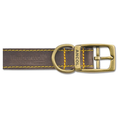 Ancol Timberwolf Sable Leather Dog Collar 45cm Ancol