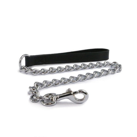 Ancol Classic Collection Leather Chain Lead Extra Heavy Black 80cm Ancol
