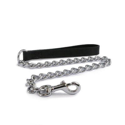 Ancol Classic Collection Leather Chain Lead Extra Heavy Black 80cm Ancol