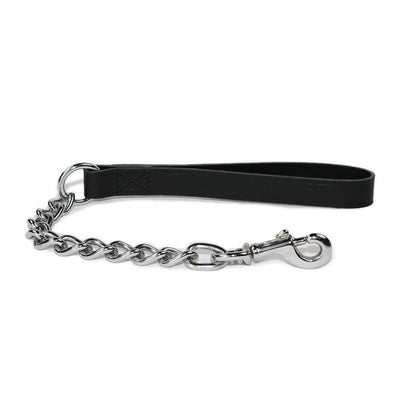 Ancol Classic Collection Leather Chain Lead Extra Heavy Black 50cm Ancol