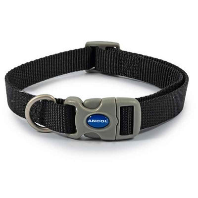 Ancol Viva Adjustable Quick Fit Collar Black 20 - 30cm Ancol