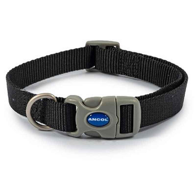 Ancol Viva Adjustable Quick Fit Collar Black 25 - 50cm Ancol
