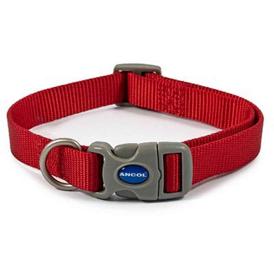 Ancol Viva Adjustable Quick Fit Collar Red 25 - 50cm Ancol