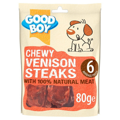 Good Boy Chewy Venison Steaks 12 x 80g Good Boy