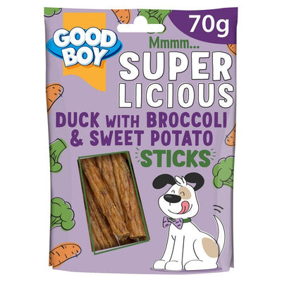 Good Boy Superlicious Duck, Sweet Potato & Broccoli Sticks 70g x 14 Good Boy