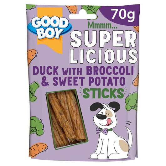 Good Boy Superlicious Duck, Sweet Potato & Broccoli Sticks 70g x 14 Good Boy