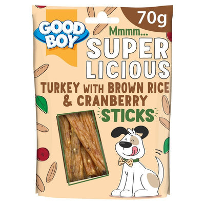 Good Boy Superlicious Turkey, Brown Rice & Cranberry Sticks 70gx14 Good Boy
