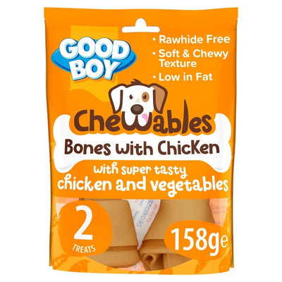 Good Boy Chewables Rawhide Free Chicken Medium Bones 2pk 158g x 8 Good Boy