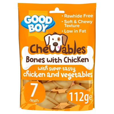 Good Boy Chewables Rawhide Free Chicken Mini Bones 7 pack 112g x 10 Good Boy