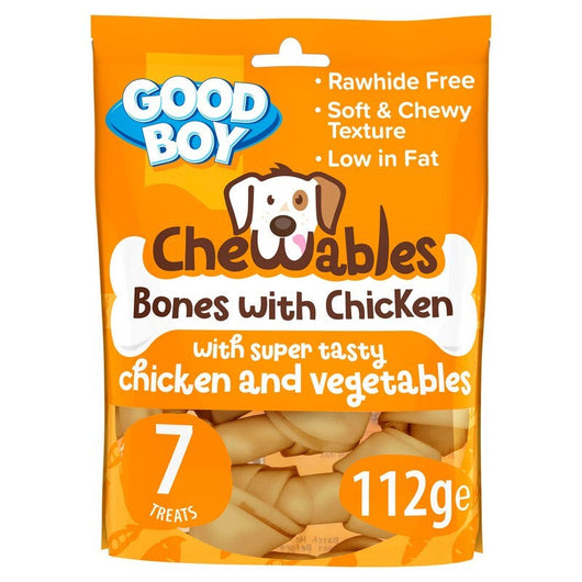 Good Boy Chewables Rawhide Free Chicken Mini Bones 7 pack 112g x 10 Good Boy