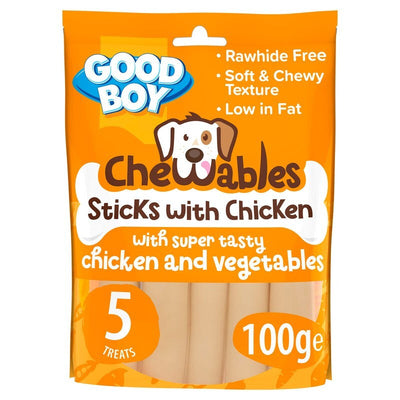 Good Boy Chewables Rawhide Free Chicken Sticks 5 pack 100g x 18 Good Boy