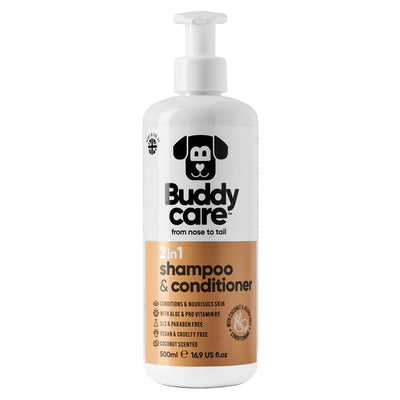 Buddycare 2 in 1 Coconut Dog Shampoo & Conditioner 500ml Buddycare