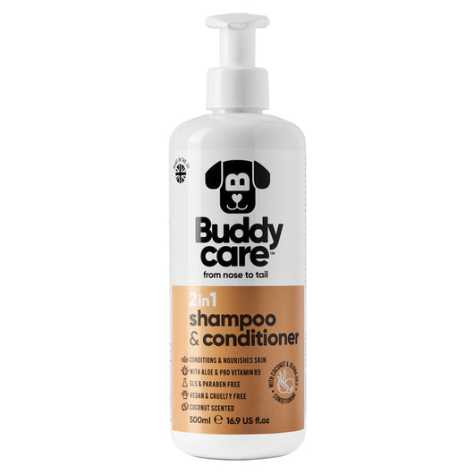 Buddycare 2 in 1 Coconut Dog Shampoo & Conditioner 500ml Buddycare