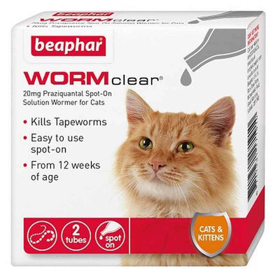 Beaphar Spot On Worm Clear Cat 2 Tubes x 6 Beaphar