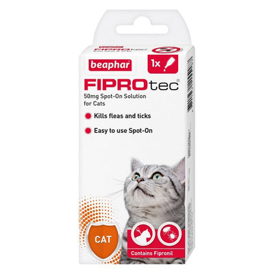 Beaphar FIPROtec Flea & Tick Spot On for Cat 1 pipette x 6 Beaphar